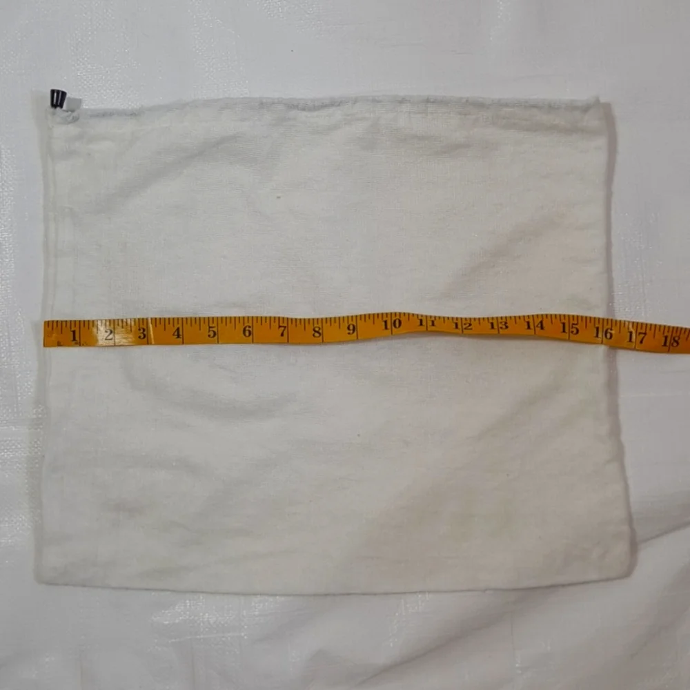 Donald J Pliner White Soft Cotton Dust Cover Drawstring Pouch Bag